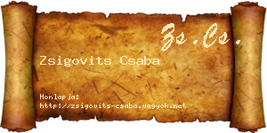 Zsigovits Csaba névjegykártya