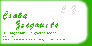 csaba zsigovits business card